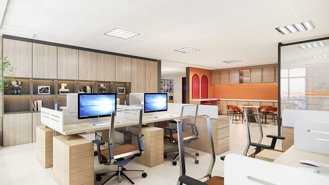 一组会计事务所办公室效果图