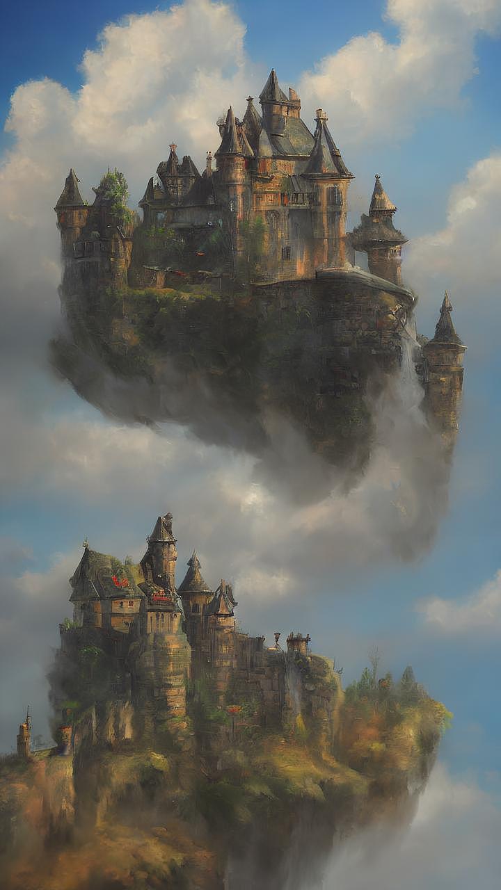 云端的城堡AI绘画