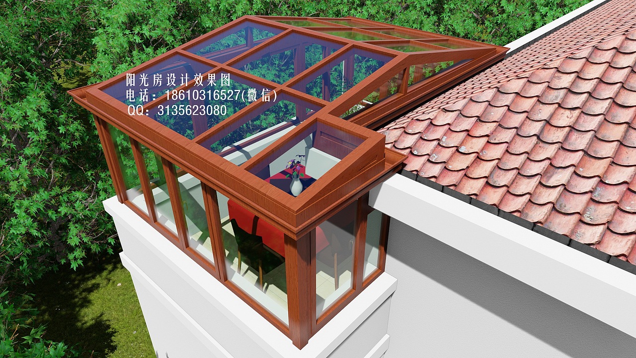 S1174上海露台阳光房设计效果图