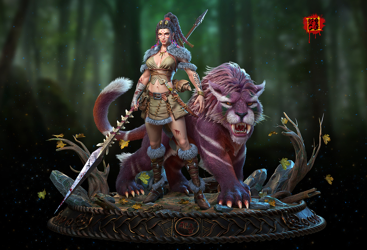 《部落女战士》角色案例（图ZMjA2NzY1ODI4） - 人物/生物 - 站酷设计师邪童君原创素材 - 站酷ZCOOL