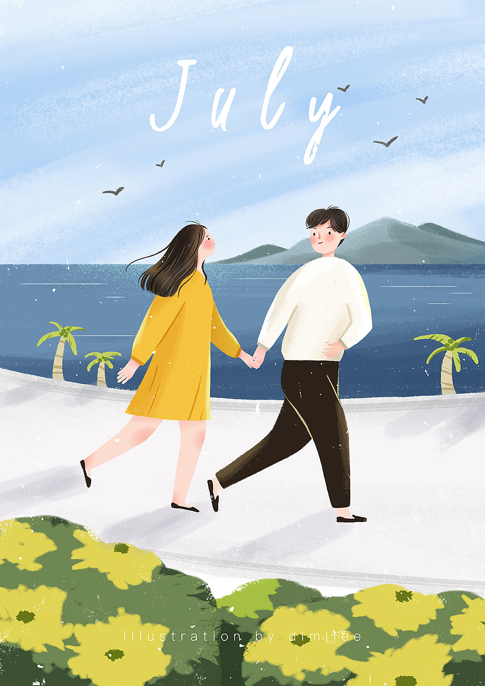 情侣插画|春夏秋冬 一起走过的四季