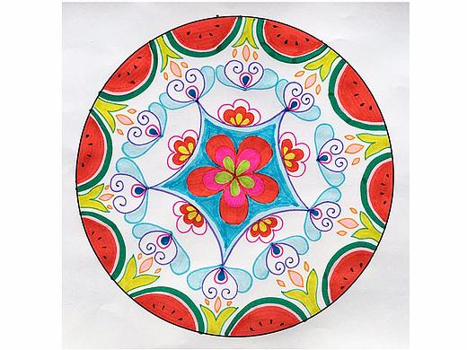 圆心花纹图案