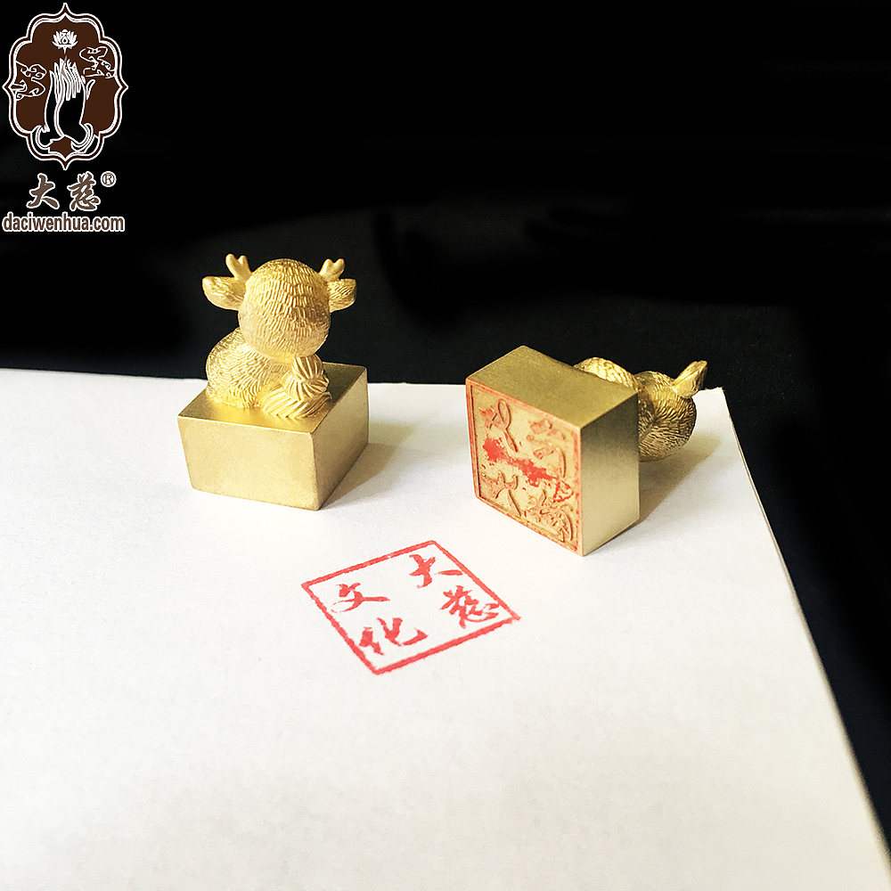 铜小鹿印章,幼鹿印章