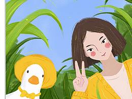 2021年终总结-一起旅行鸭系列节气插画