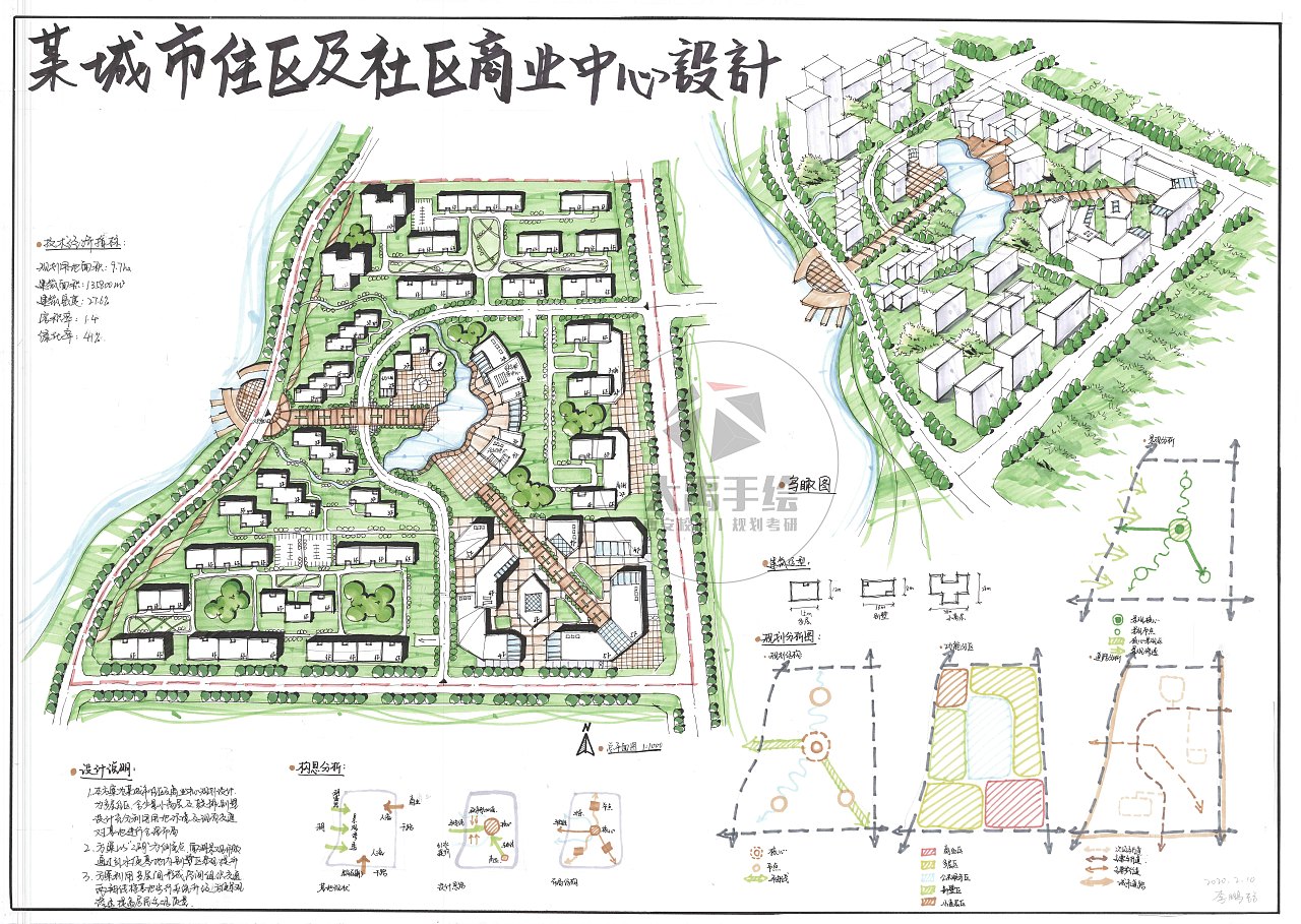 大禹手绘规划快题欣赏喜欢的可以收藏