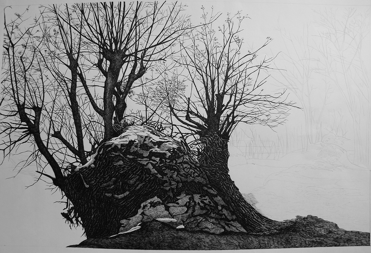 钢笔画雪景（图ZMjYzNDY3NzY=） - 绘画 - 站酷设计师loong_原创素材 - 站酷ZCOOL