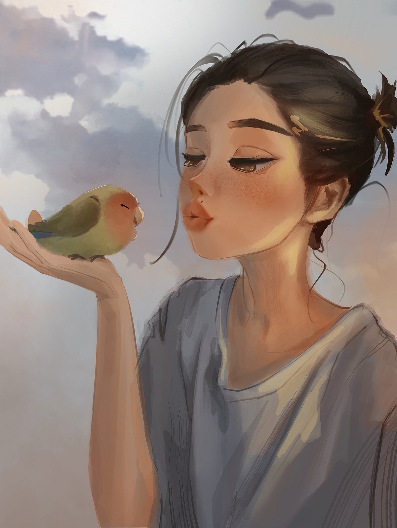 人像&鹦鹉&procreate