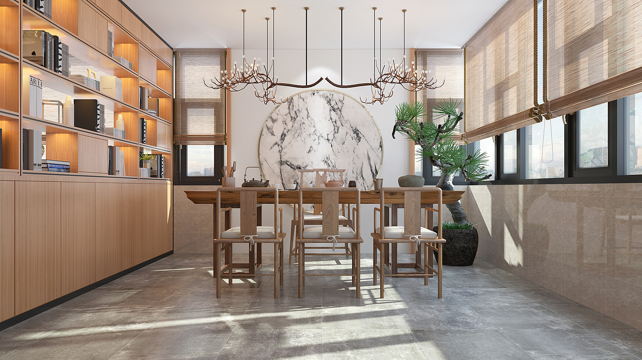 中式茶室——扬州择木创建设计表现（图ZMTczMjU0MDgw） - 家装设计 - 站酷设计师择木创建设计表现原创素材 - 站酷ZCOOL