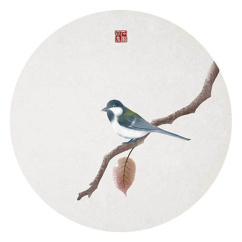 【中国风插画】冬季鸟