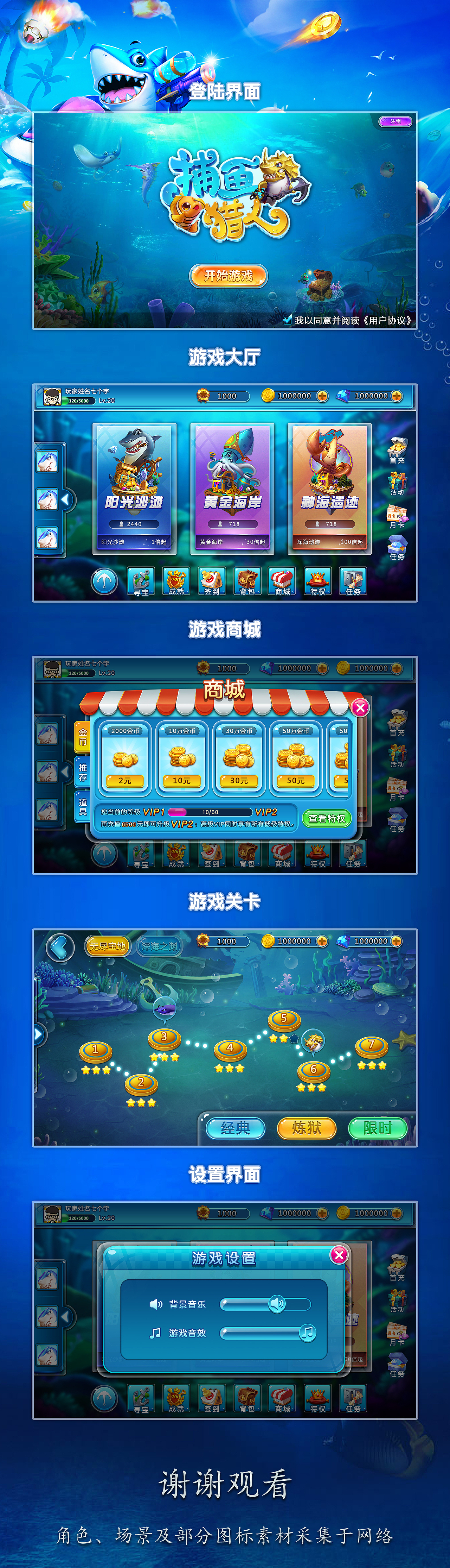 捕鱼游戏UI个人作品