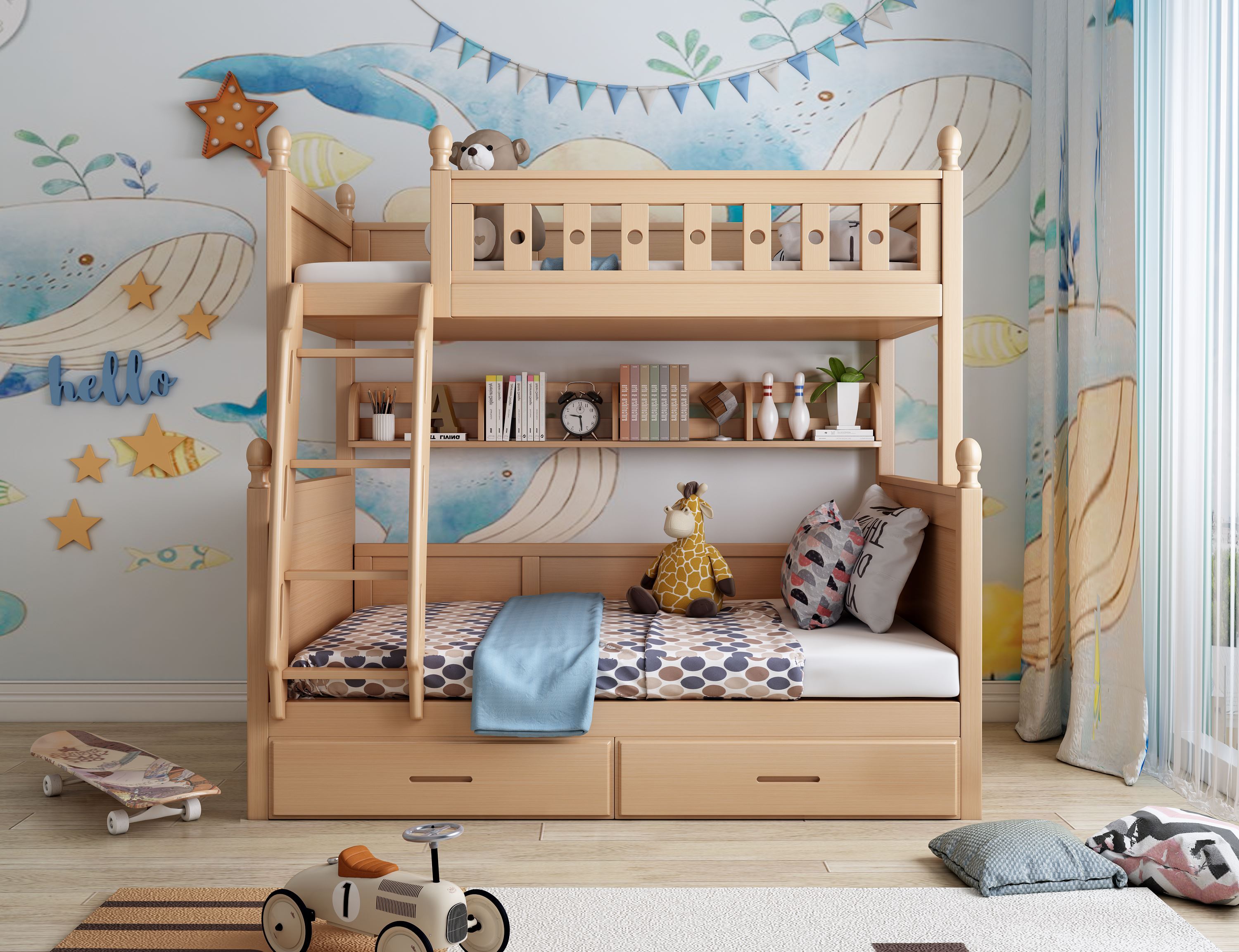 美式儿童床效果图|三维|其他三维|绘梵空间设计 - 原创作品 - 站酷 (ZCOOL)