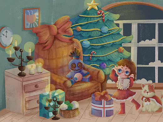 圣诞主题（个人主页-ZNjI4OTA5Mjg=） - 儿童插画 - 站酷设计师动感俏妞原创素材 - 站酷ZCOOL