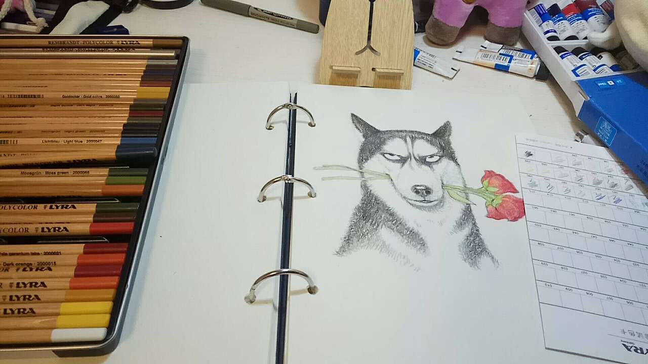 彩铅画的狗狗（图ZMTAxNTMxODM2） - 艺术插画 - 站酷设计师桃杰杰原创素材 - 站酷ZCOOL