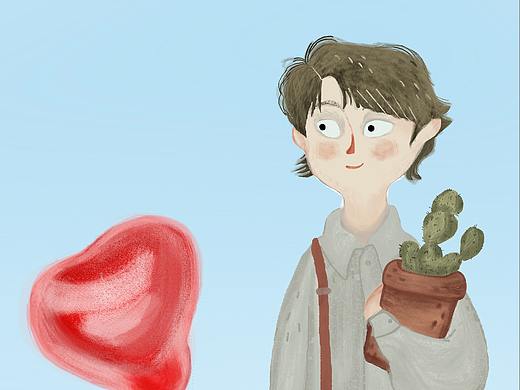 手捧仙人掌的男人（个人主页-ZMzg4OTQ0OTY=） - 艺术插画 - 站酷设计师凤栖梧桐林原创素材 - 站酷ZCOOL