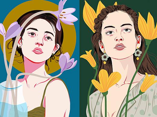 与美神维纳斯同时诞生的，正是人间最美的花与女人（个人主页-ZNTQ0ODYyMjg=） - 艺术插画 - 站酷设计师ZS_Rong原创素材 - 站酷ZCOOL