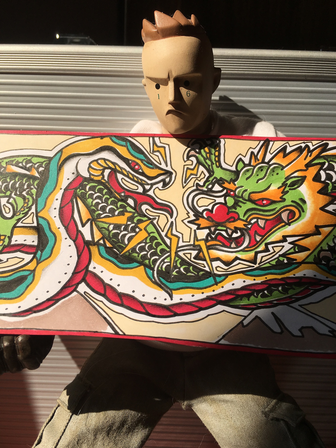 蛇vs龙oldschool纹身手稿