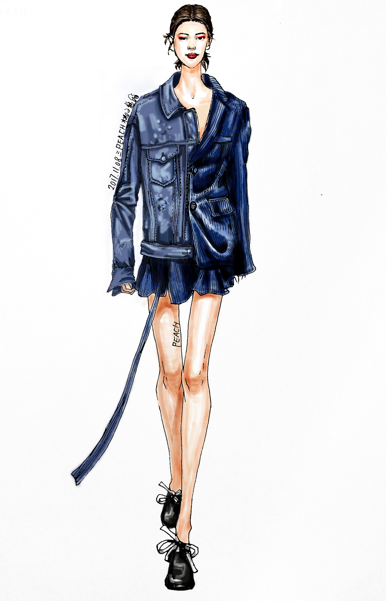 手绘服装效果图|插画|插画习作|小小小桃儿 - 原创作品 - 站酷 (zcool