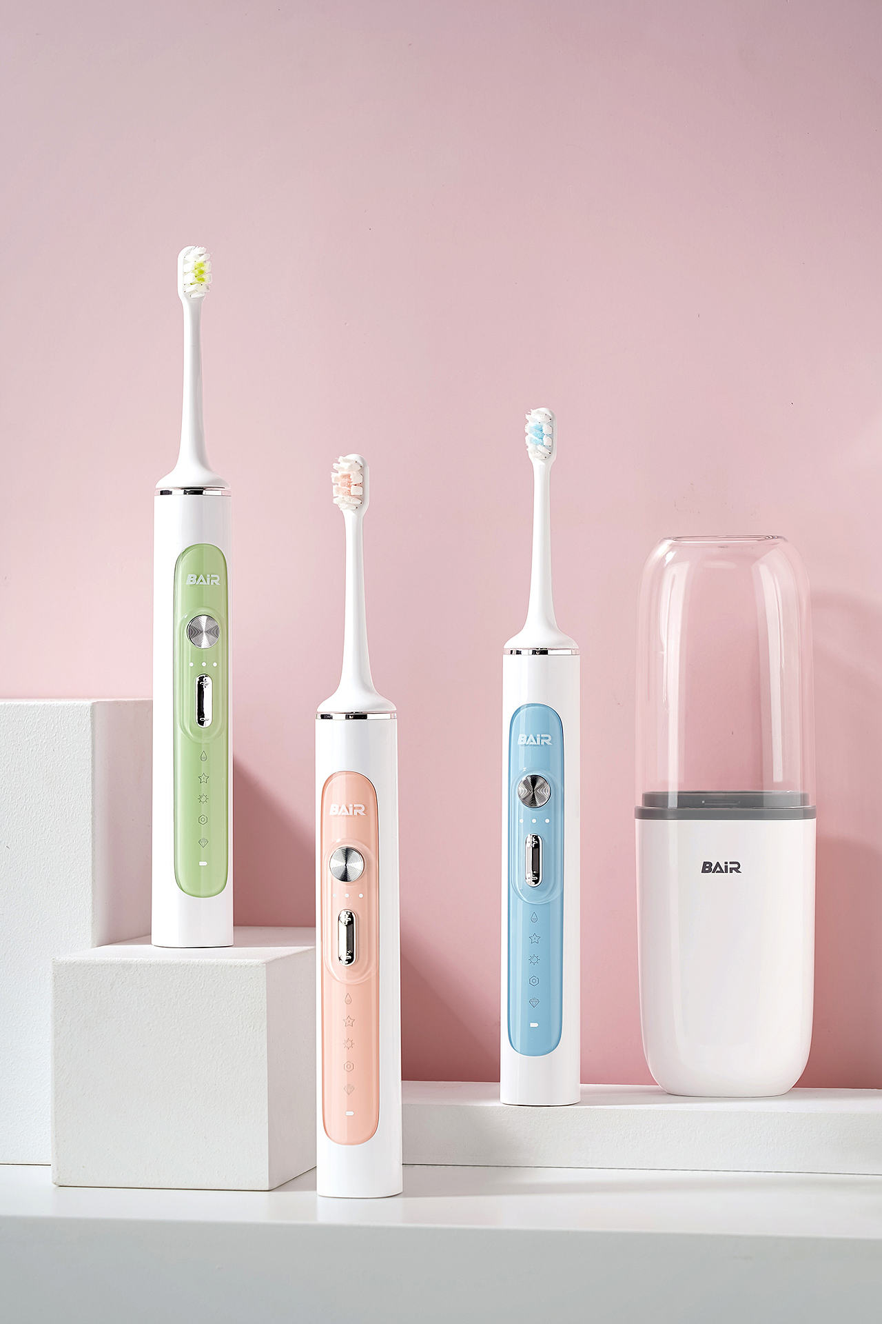 拜尔电动牙刷g201绿蓝粉