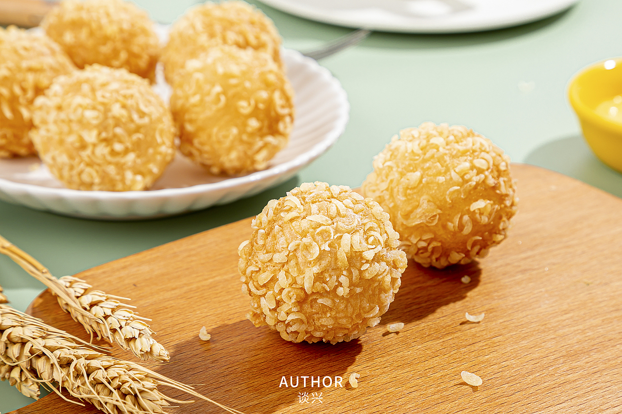 雪花球点心拍摄