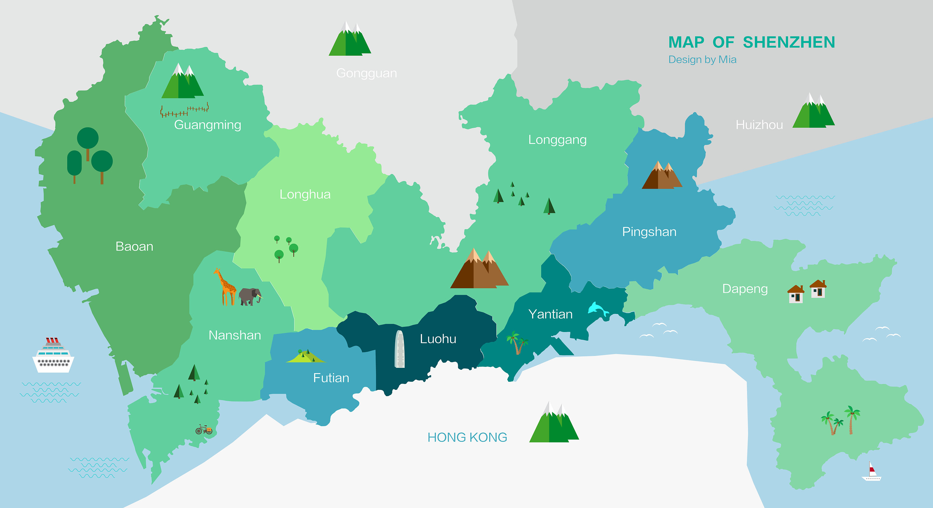 深圳地图 ai插画