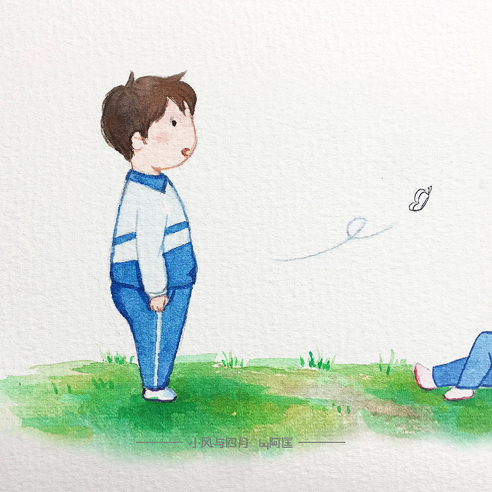 小风&四月（图ZMTc1NjYwMjUy） - 儿童插画 - 站酷设计师阿匡kuang原创素材 - 站酷ZCOOL