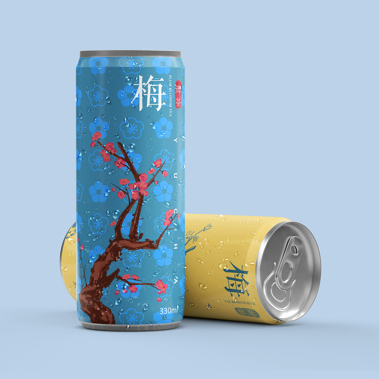 梅花茶 罐体包装图案设计
