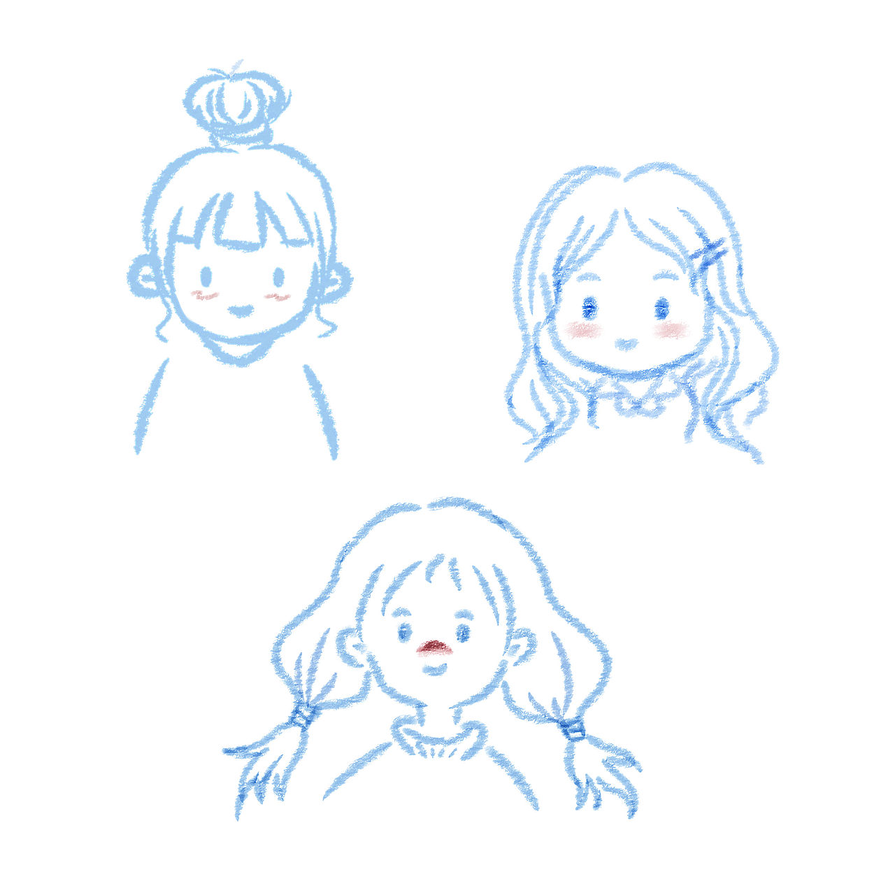 简笔女孩儿头像