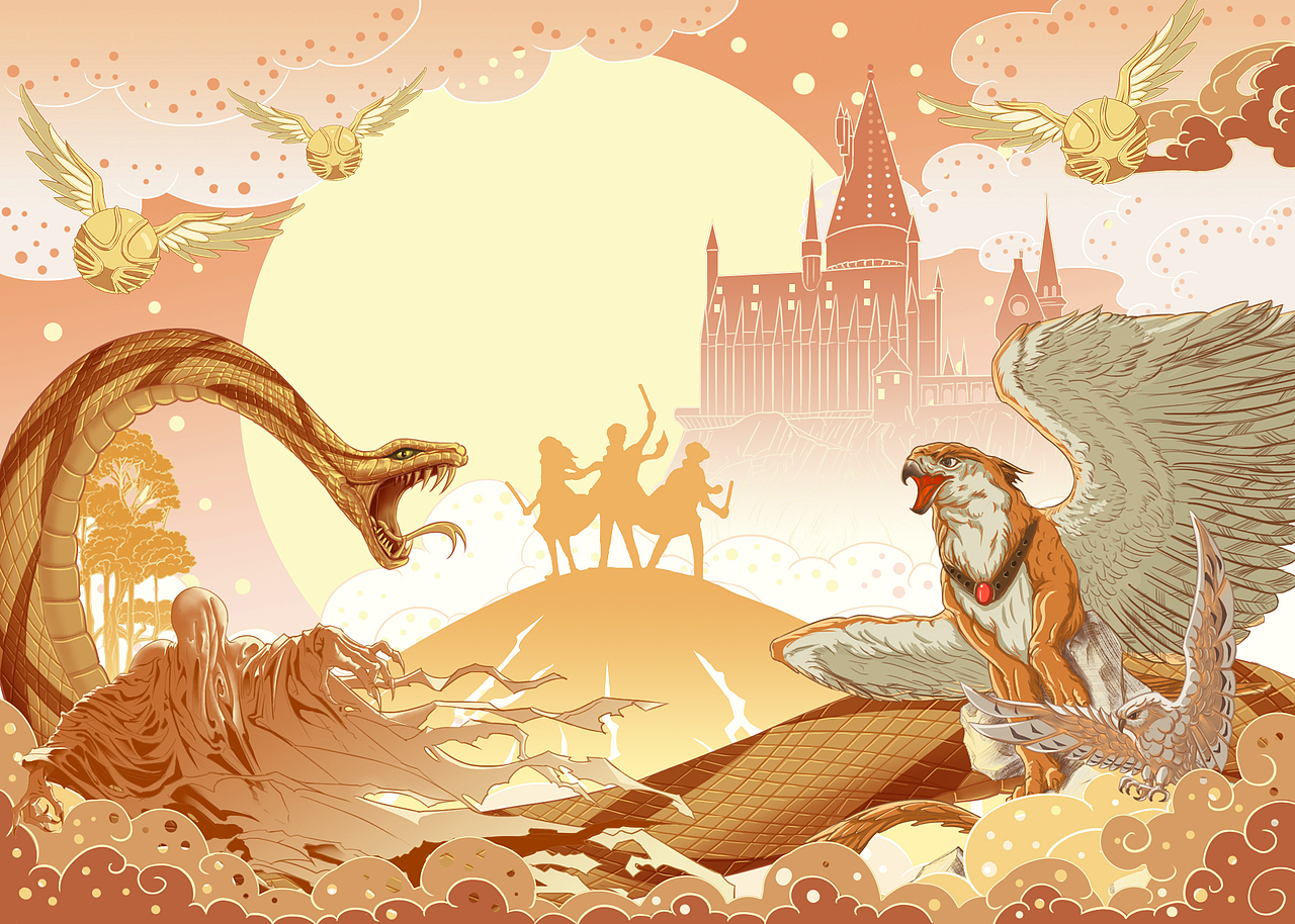 哈利波特纸雕产品插画