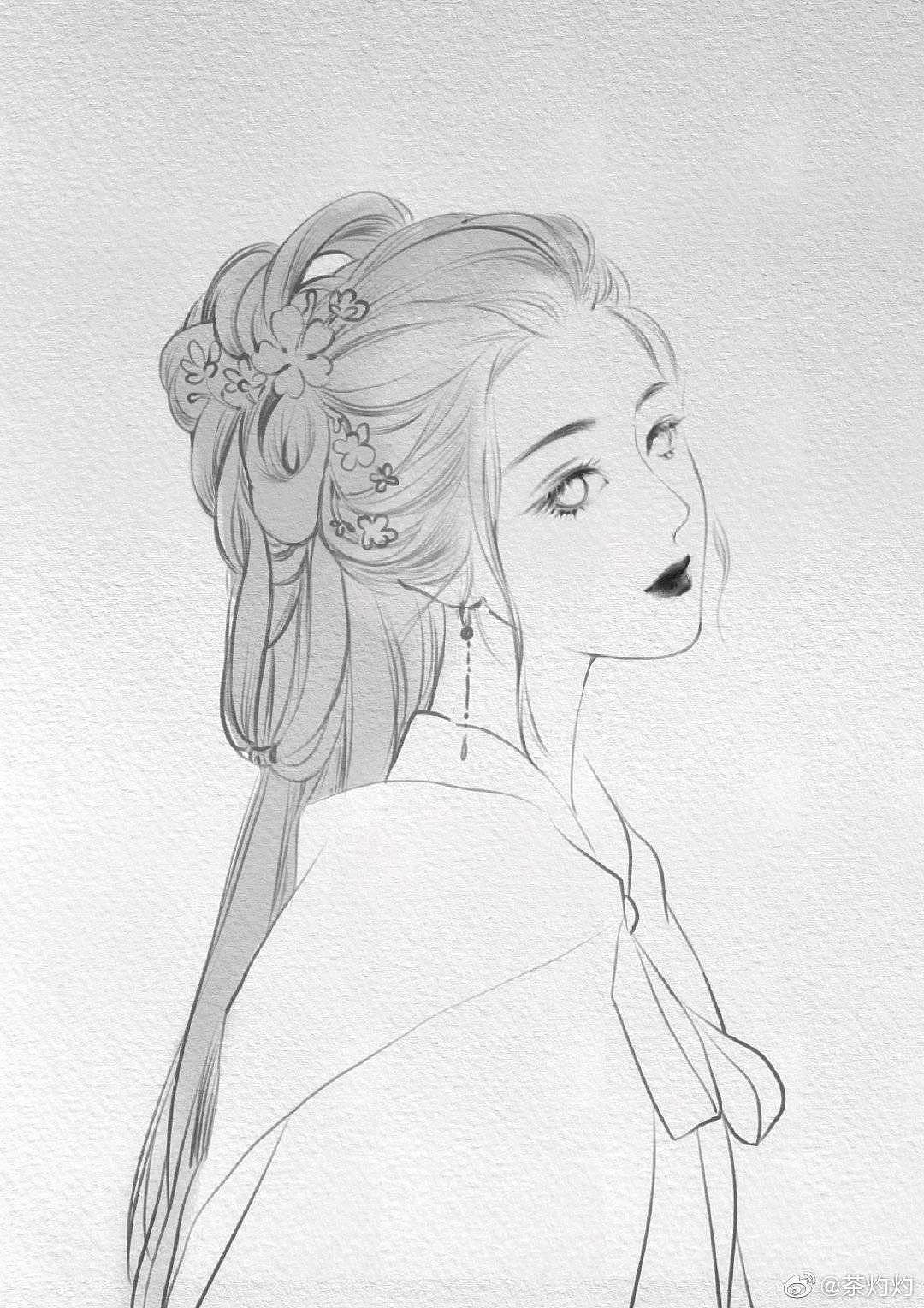 古风插画（图ZMjkxNzQzNzk2） - 创作习作 - 站酷设计师茶灼灼原创素材 - 站酷ZCOOL
