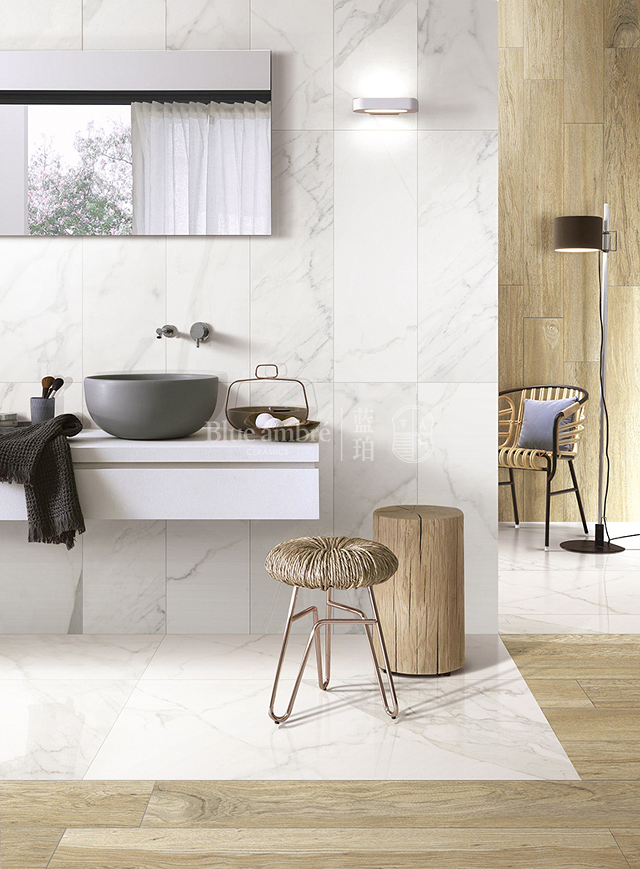 蓝珀瓷砖卫生间空间搭配方案（图ZMTYxNzM4NDYw） - 家装设计 - 站酷设计师言兮之原创素材 - 站酷ZCOOL
