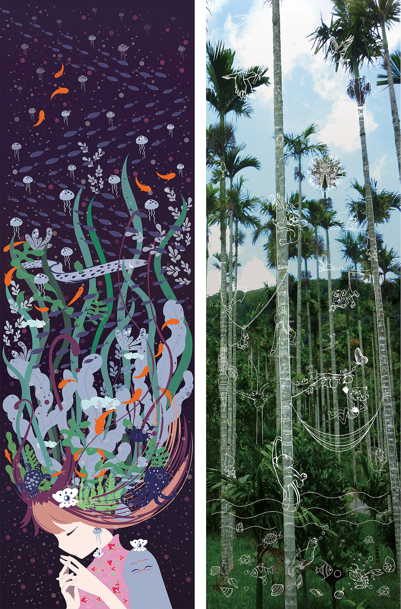 非个人｜展览插画集｜民大美院2016年下乡展插画海报集（图ZNTcxNjk4MTY=） - 艺术插画 - 站酷设计师硬核碧桃原创素材 - 站酷ZCOOL