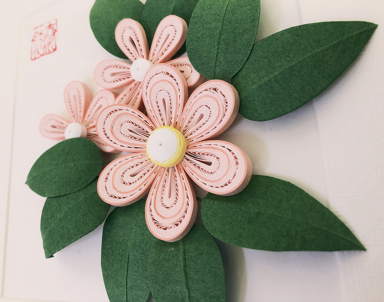 原创衍纸卡片式小幅花卉