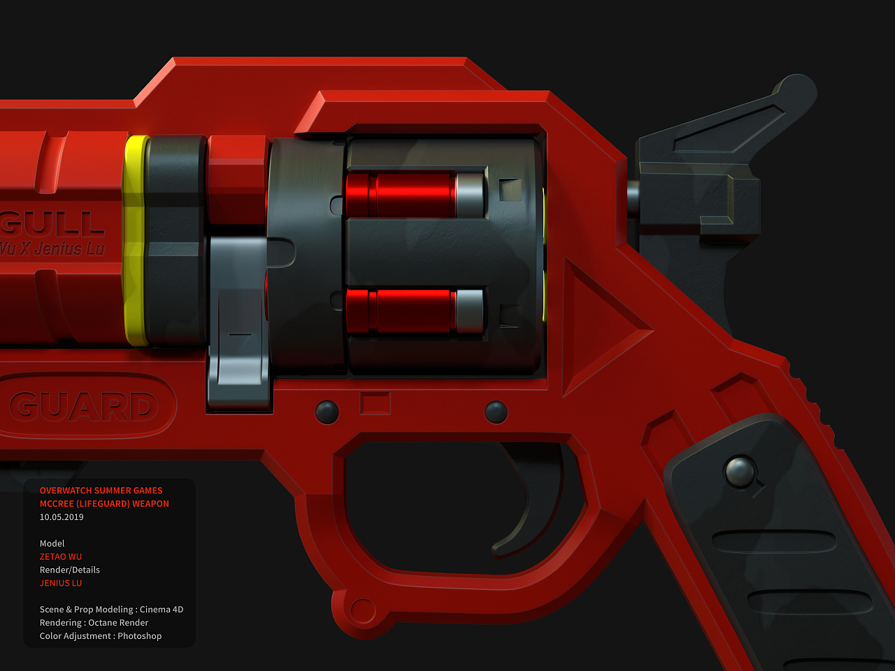 守望先锋夏季运动会麦克雷武器 | c4d建模渲染练习