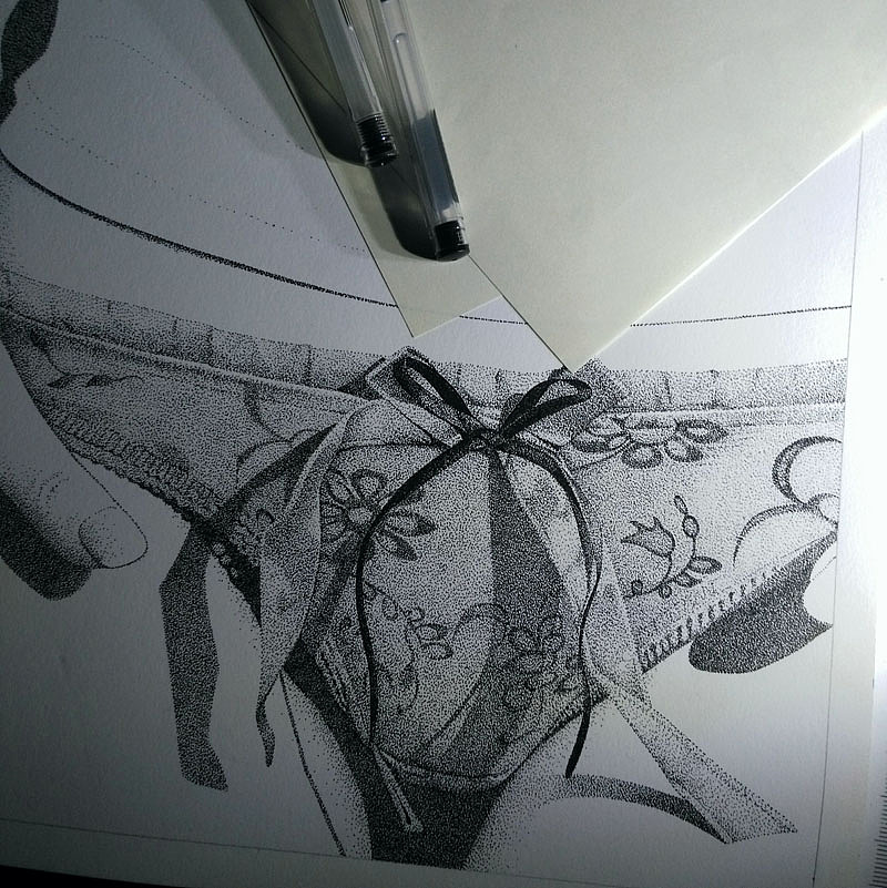 楚歌钢笔画-魅影-3(点画)31 x 31cm(图ZMjAwNTUyMDEy) - 绘画 - 站酷设计师楚歌76原创素材 - 站酷ZCOOL