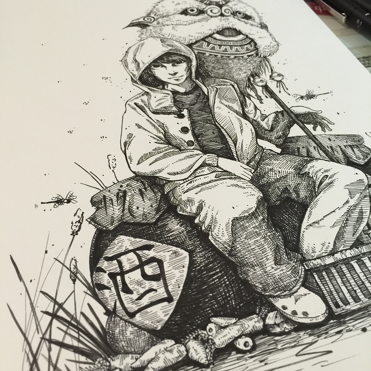 舞狮题材手绘（图ZNTA5Mzg1NjA=） - 创作习作 - 站酷设计师ZGJon主公原创素材 - 站酷ZCOOL