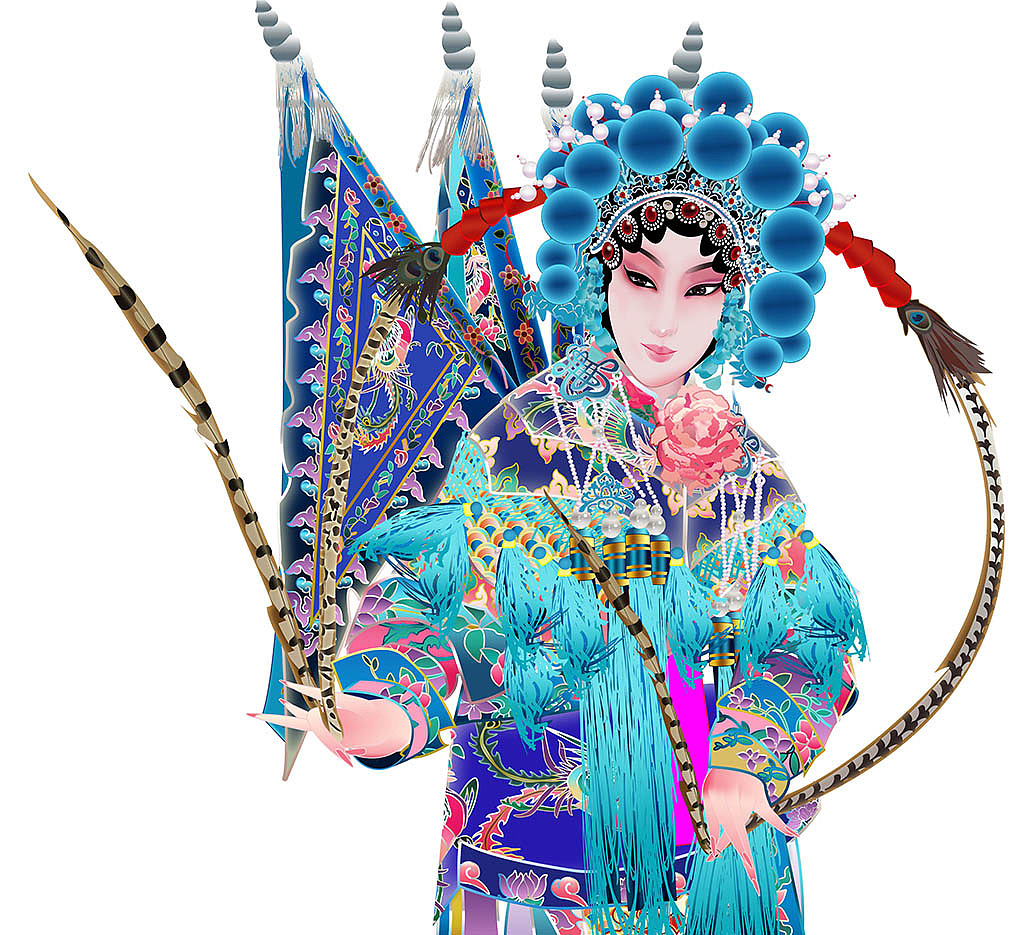 武旦刀马旦京剧人物矢量插图（图ZMjQ0NjY5MjE2） - 商业插画 - 站酷设计师隐彰原创素材 - 站酷ZCOOL