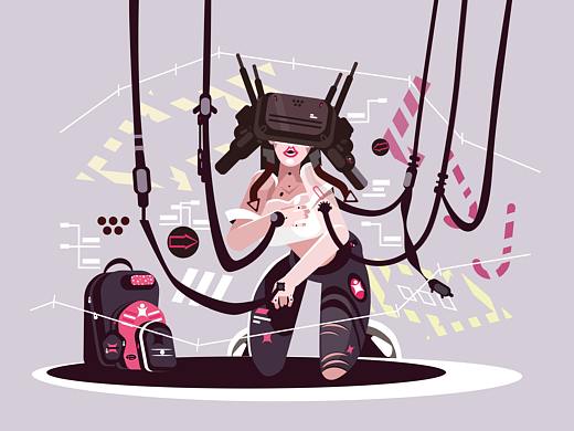 VR游戏少女