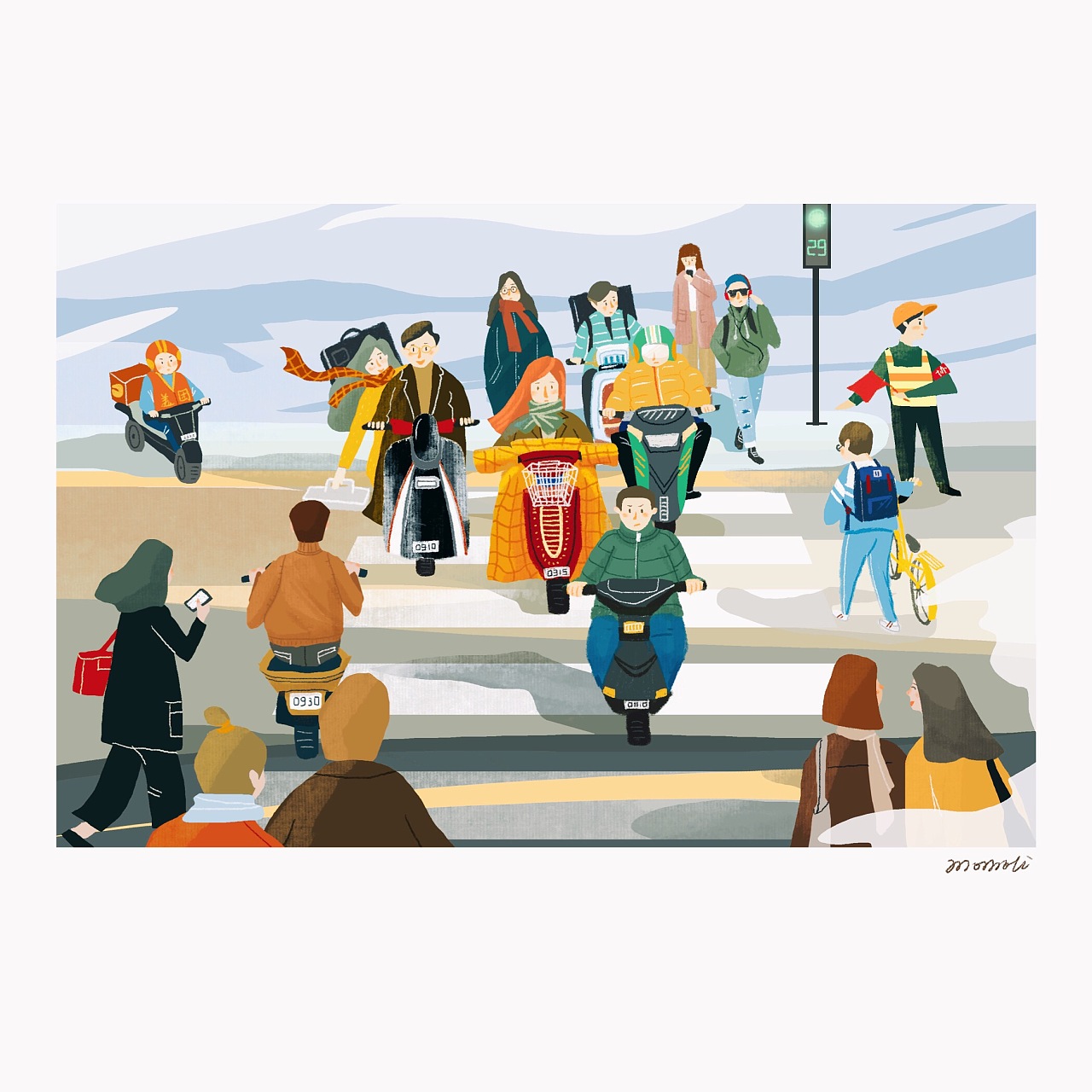路口|插画|创作习作|末末里momo - 原创作品 - 站酷 (zcool)