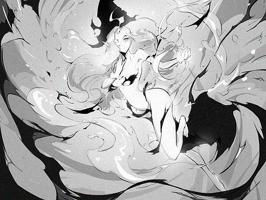 魔女•黑白插画