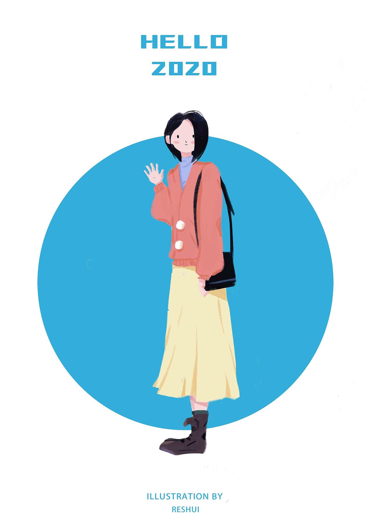 HELLO 2020（图ZMTkxMDQ3MzA4） - 艺术插画 - 站酷设计师ReShui热水原创素材 - 站酷ZCOOL