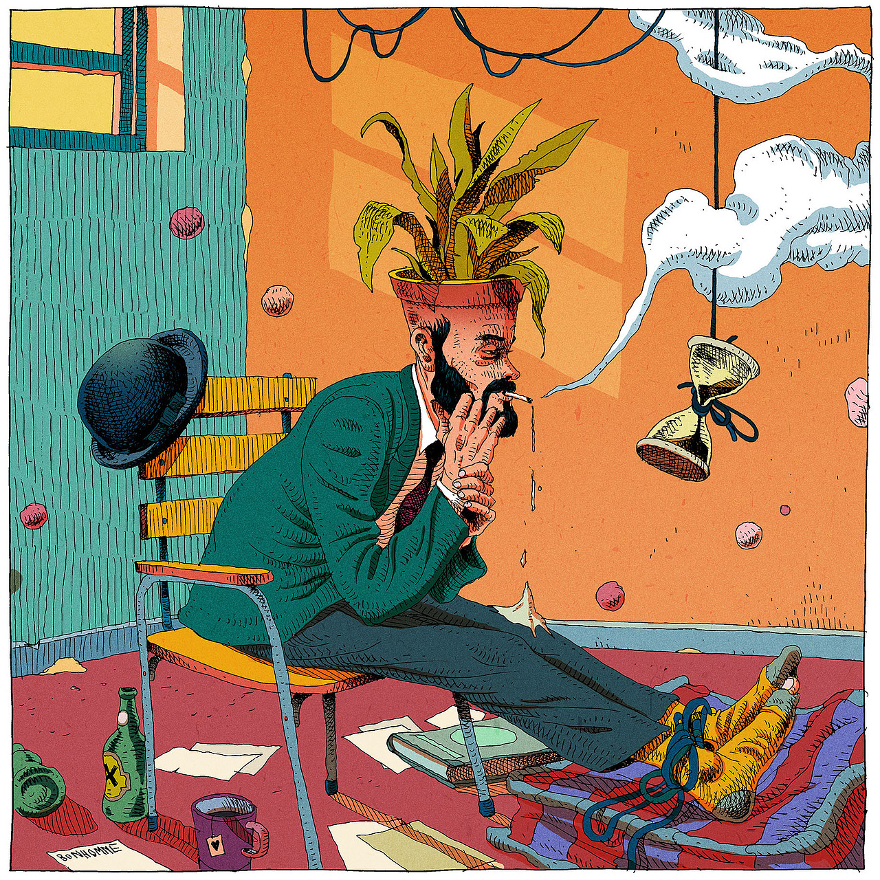 法国艺术家olivier猎奇插画