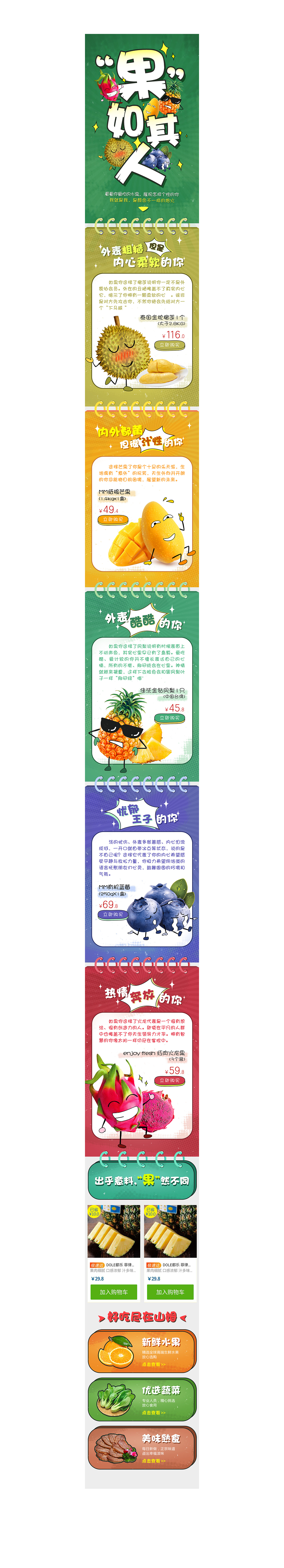 卡通风格水果专题页