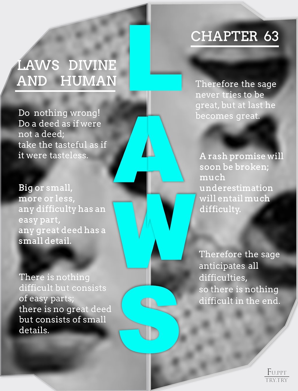 欧美海报风格PPT习作《道德经》中英文版61-70章（图ZMjMxOTEyMDk2） - PPT/Keynote - 站酷设计师nonduality原创素材 - 站酷ZCOOL