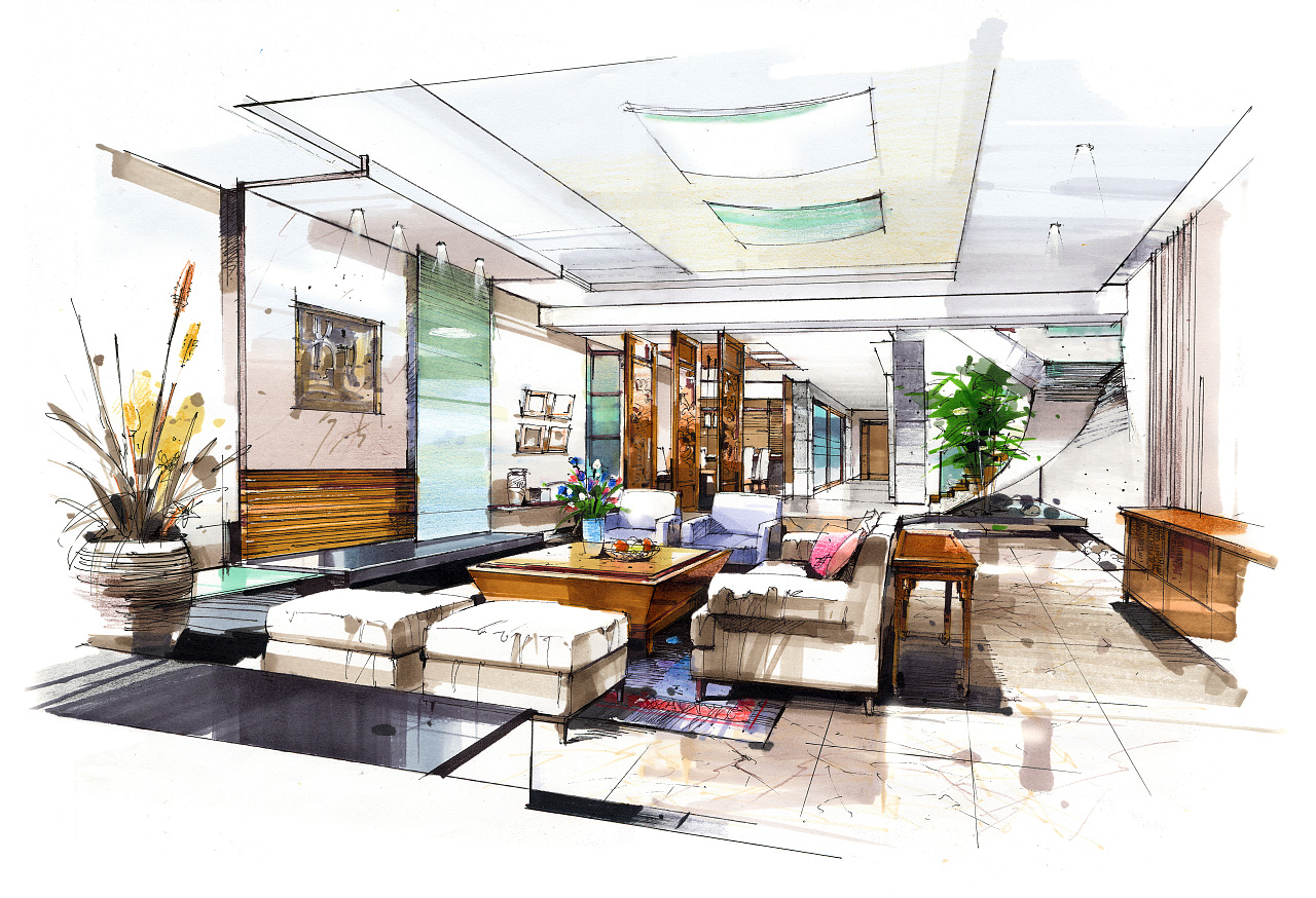 【集尤客名师作品欣赏】回顾经典|沙沛老师室内手绘