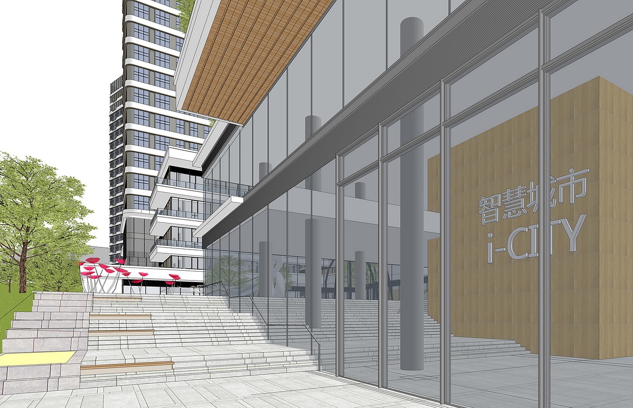 现代商业综合体SU模型下载