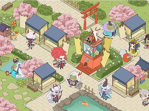 【商业插画】阴阳师商业街