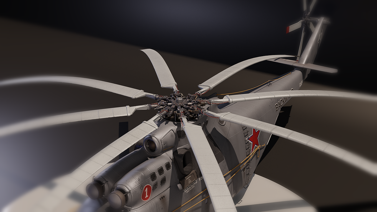 "MI-26直升机" 3D高细节模型 附带插画和制做过程