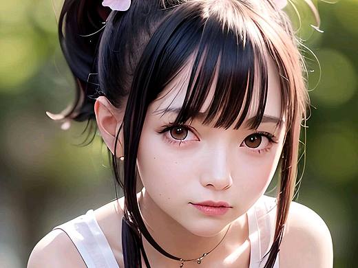校园里的马尾女孩