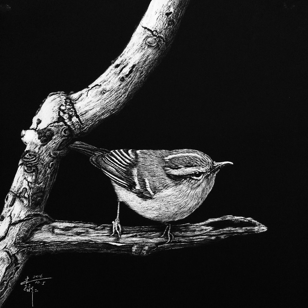 刮画《觅知音》