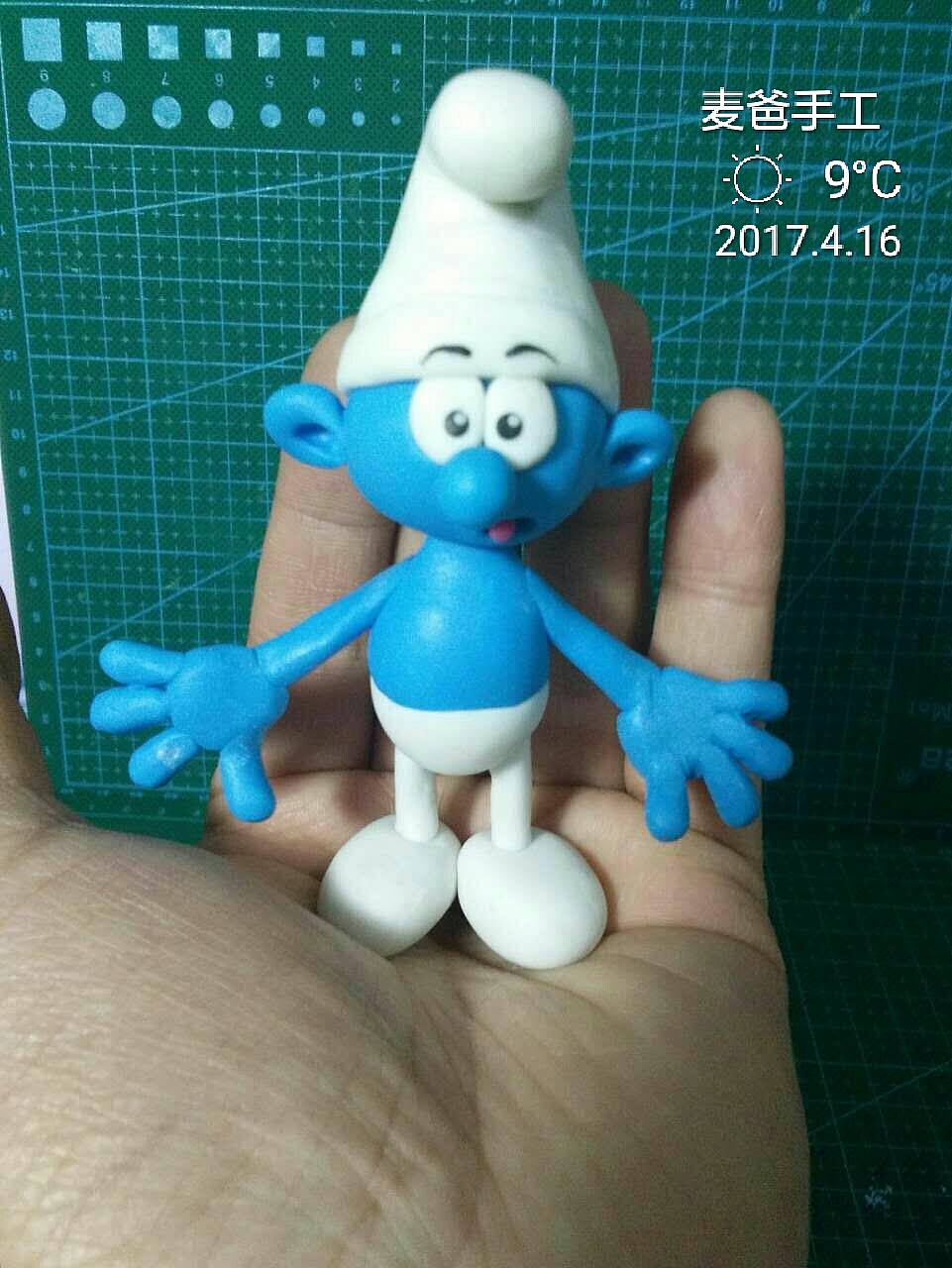 软陶做的蓝精灵